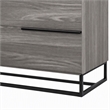 Pemberly Row Modern Veneer and Metal 5-Drawer Chest in Matte Grey