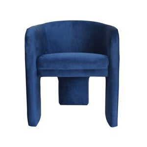 Pemberly Row Modern Velvet Upholstered Accent Chair in Blue