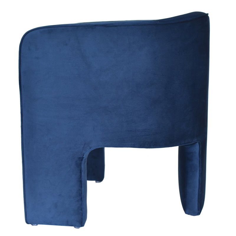Pemberly Row Modern Velvet Upholstered Accent Chair in Blue