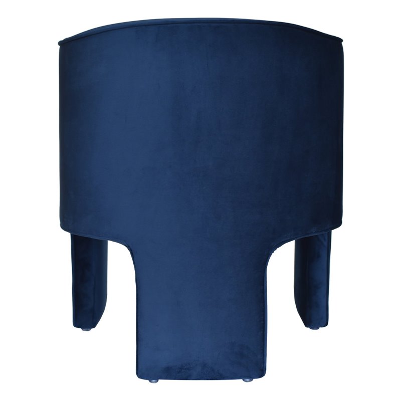 Pemberly Row Modern Velvet Upholstered Accent Chair in Blue