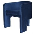Pemberly Row Modern Velvet Upholstered Accent Chair in Blue