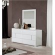 Pemberly Row Modern 6-Drawer MDF Wood Dresser in White Gloss Finish