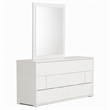 Pemberly Row Modern 6-Drawer MDF Wood Dresser in White Gloss Finish
