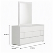 Pemberly Row Modern 6-Drawer MDF Wood Dresser in White Gloss Finish