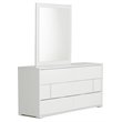 Pemberly Row Modern 6-Drawer MDF Wood Dresser in White Gloss Finish