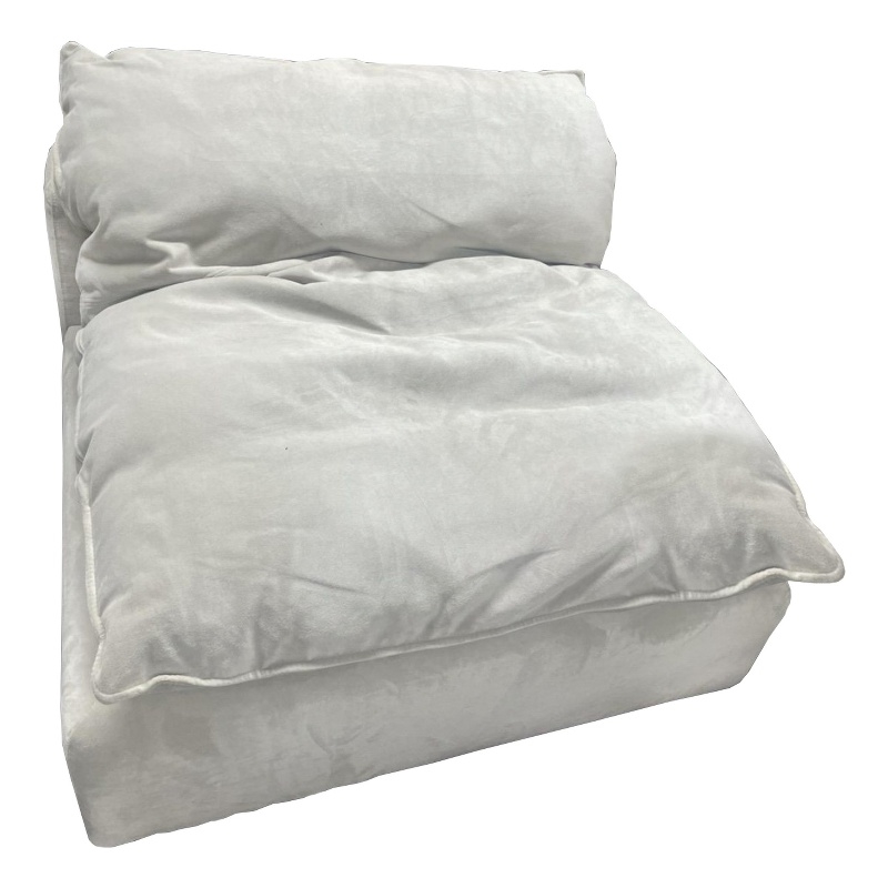 Pemberly Row Light Gray Fabric Upholstered Armless Modular Seater