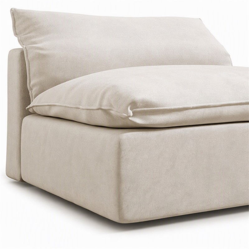Pemberly Row Light Gray Fabric Upholstered Armless Modular Seater