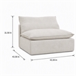 Pemberly Row Light Gray Fabric Upholstered Armless Modular Seater