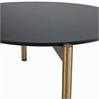 Pemberly Row Round Metal and Marble Coffee Table in Black and Gold