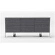 Pemberly Row 3-Door Elm Gray Modern Buffet with Adjustable Shelves