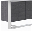 Pemberly Row 3-Door Elm Gray Modern Buffet with Adjustable Shelves