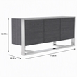 Pemberly Row 3-Door Elm Gray Modern Buffet with Adjustable Shelves
