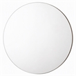 Pemberly Row 32 in Round Mid-Century Glass Mirror in Walnut/Clear