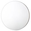 Pemberly Row 32 in Round Mid-Century Glass Mirror in Walnut/Clear