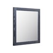 Pemberly Row Smoked Ash Veneer Modern Mirror with Brass Accents