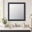 Pemberly Row Smoked Ash Veneer Modern Mirror with Brass Accents