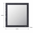 Pemberly Row Smoked Ash Veneer Modern Mirror with Brass Accents