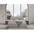 Pemberly Row Upholstered Wood Eastern King Bed in Walnut and Grey