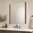 Pemberly Row Modern 40x34 Glass and Walnut Rectangular Mirror