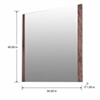 Pemberly Row Modern 40x34 Glass and Walnut Rectangular Mirror