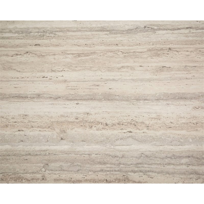 Pemberly Row Modern Travertine and Gold Vertical Bookcase with Drawer