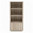 Pemberly Row Modern Travertine and Gold Vertical Bookcase with Drawer