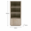 Pemberly Row Modern Travertine and Gold Vertical Bookcase with Drawer