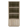 Pemberly Row Modern Travertine and Gold Vertical Bookcase with Drawer