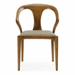 Pemberly Row Solid Wood & Faux Leather Dining Chair in Walnut & Beige