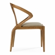 Pemberly Row Solid Wood & Faux Leather Dining Chair in Walnut & Beige