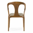 Pemberly Row Solid Wood & Faux Leather Dining Chair in Walnut & Beige