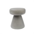 Pemberly Row Round Solid Concrete Stone Stool in Gray - 18 in