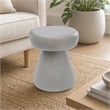 Pemberly Row Round Solid Concrete Stone Stool in Gray - 18 in