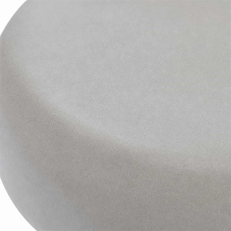 Pemberly Row Round Solid Concrete Stone Stool in Gray - 18 in
