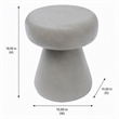 Pemberly Row Round Solid Concrete Stone Stool in Gray - 18 in