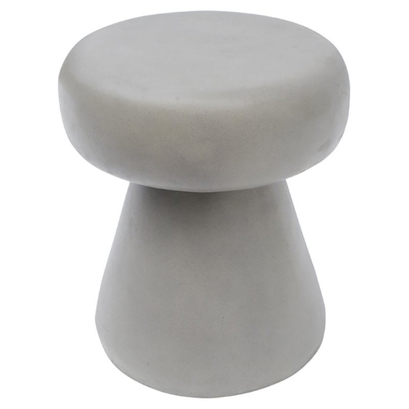Pemberly Row Round Solid Concrete Stone Stool in Gray - 18 in