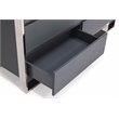 Pemberly Row Modern 6-Drawer Dresser in Gray Oak Veneer and Stainless Steel