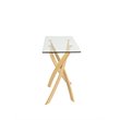 Pemberly Row Modern Glass Console Table with Gold Finish Stainless Steel Base
