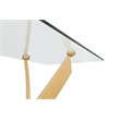 Pemberly Row Modern Glass Console Table with Gold Finish Stainless Steel Base