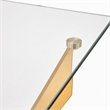 Pemberly Row Modern Glass Console Table with Gold Finish Stainless Steel Base