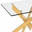 Pemberly Row Modern Glass Console Table with Gold Finish Stainless Steel Base