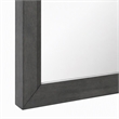 Pemberly Row Bryan Rectangular MDF and Glass Mirror in Wash Gray Clear