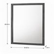 Pemberly Row Bryan Rectangular MDF and Glass Mirror in Wash Gray Clear