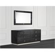 Pemberly Row 6-Drawer Modern Textured Dresser in Black Lacquer Finish