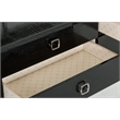 Pemberly Row 6-Drawer Modern Textured Dresser in Black Lacquer Finish