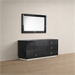 Pemberly Row 6-Drawer Modern Textured Dresser in Black Lacquer Finish