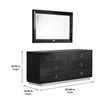 Pemberly Row 6-Drawer Modern Textured Dresser in Black Lacquer Finish
