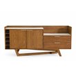 Pemberly Row Wood Veneer & Marble Buffet in Walnut and White