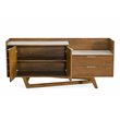Pemberly Row Wood Veneer & Marble Buffet in Walnut and White