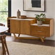 Pemberly Row Wood Veneer & Marble Buffet in Walnut and White